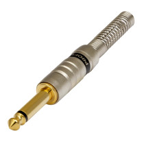 Connettore professionale jack mono 6,3 mm - 1/4“. Colore: Argento.