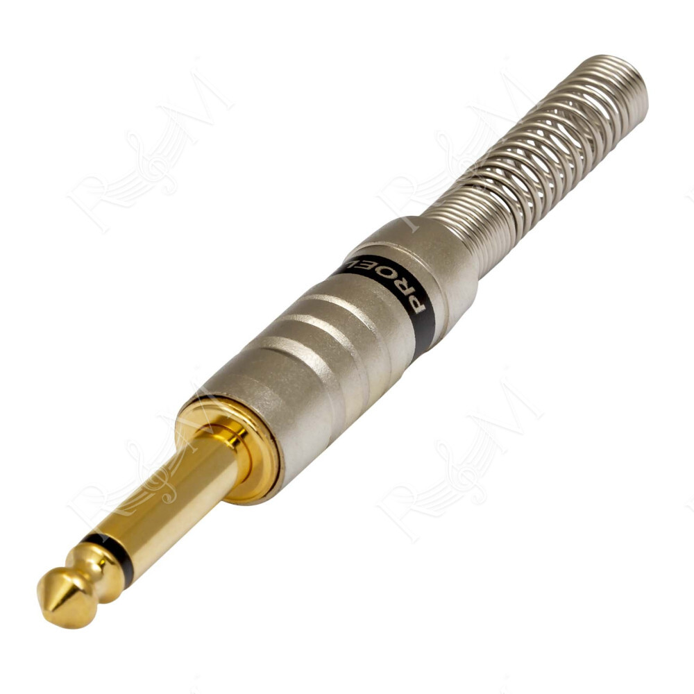 Connettore professionale jack mono 6,3 mm - 1/4“. Colore: Argento.