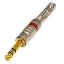 Connettore professionale jack stereo 6,3 mm – 1/4”. Colore: Argento.