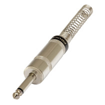 Connettore professionale jack mono 6,3 mm - 1/4“. Colore: Argento.