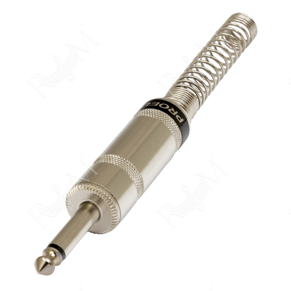 Connettore professionale jack mono 6,3 mm - 1/4“. Colore: Argento.
