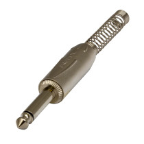 Connettore professionale jack mono 6,3 mm - 1/4“. Colore: Argento.