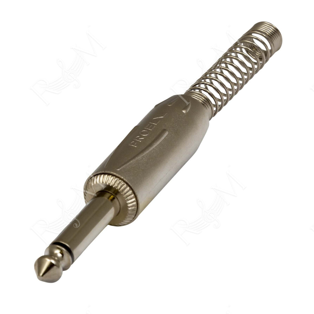 Connettore professionale jack mono 6,3 mm - 1/4“. Colore: Argento.
