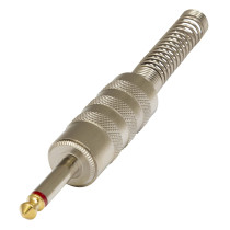 Connettore professionale jack mono 6,3 mm - 1/4“. Colore: Argento.
