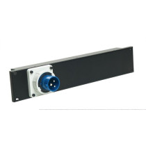 Modulo di distribuzione 2U rack 19” cablato, dotato di n. 1 spina da pannello diritta CEE 16A - 2P+T - IP67 - 230V~ - h6 (DIN VD