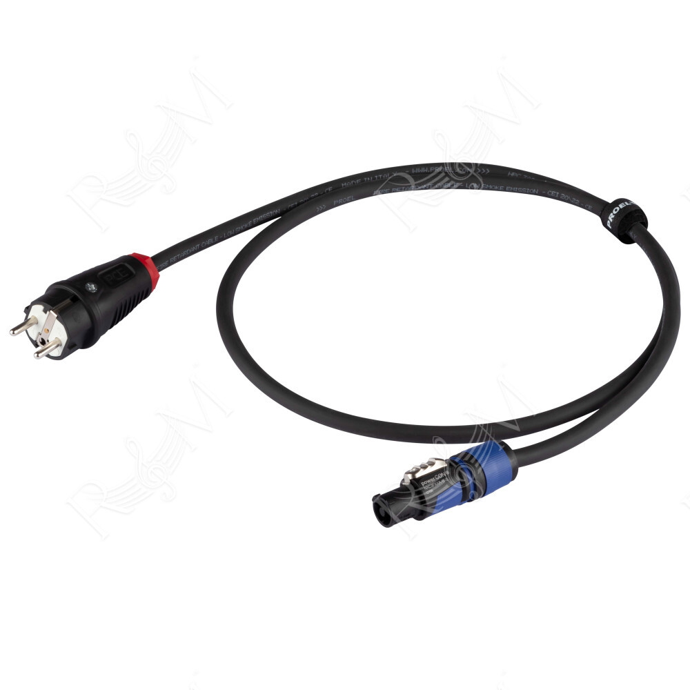 Prolunga elettrica Professionale PROEL con cavo HPC3025FG “flame retardant” 3x2.5 mm2. Disponibile in nero. Lunghezza: 2.5 m