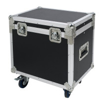 Flight case multifunzione realizzato in multistrato di pino marino di spessore 9mm. con ruote girevoli da 100 mm di tipo industr