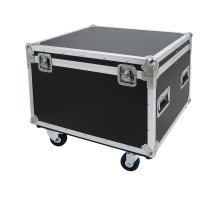 Flight case multifunzione realizzato in multistrato di pino marino di spessore 9mm. con ruote girevoli da 100 mm di tipo industr