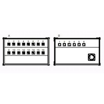 Stage Box con N. 16 prese da pannello XLR neutrik 3 poli (NC3FDL1), N. 6 spine da pannello XLR neutrik 3 poli (NC3MDL1), N. 1 sp