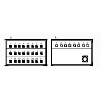 Stage Box con N. 24 prese da pannello XLR neutrik 3 poli (NC3FDL1), N. 8 spine da pannello XLR neutrik 3 poli (NC3MDL1), N. 1 sp