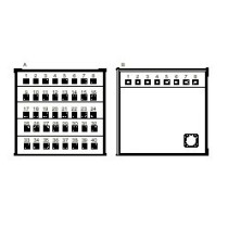 Stage Box con N. 40 prese da pannello XLR neutrik 3 poli (NC3FDL1), N. 8 spine da pannello XLR neutrik 3 poli (NC3MDL1), N. 1 sp