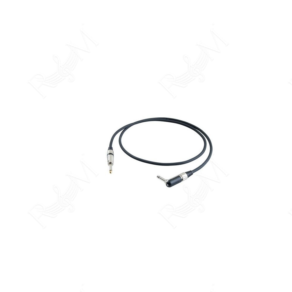 Cavo professionale per strumenti con connessioni spina jack Mono Ø 6.3 mm - spina jack Mono Ø 6.3 mm ad angolo PROEL/S2CPROBK - 