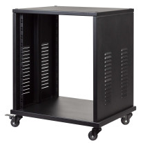 Supporto rack professionale da 19" ad 12U, con struttura in acciaio.