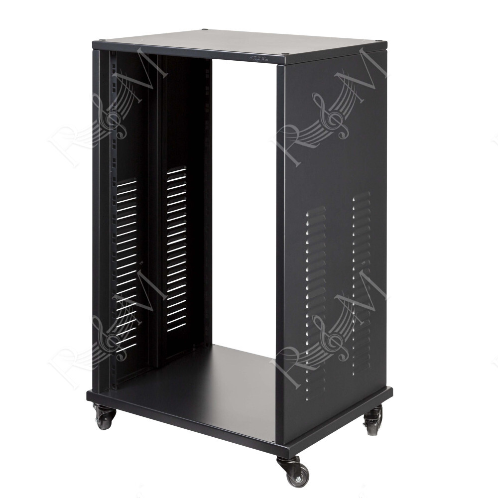 Supporto rack professionale da 19" ad 18U, con struttura in acciaio.