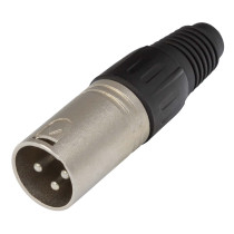 Spina volante XLR 3 poli, manicotto nichelato.