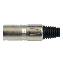 Spina volante XLR professionale 5 poli. Colore: Argento.