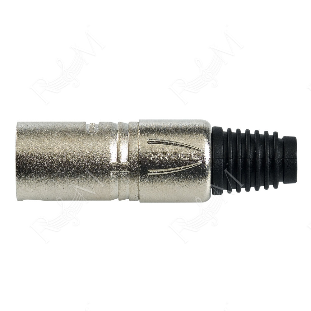 Spina volante XLR professionale 5 poli. Colore: Argento.