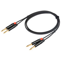 Cavo audio professionale "STEREO" con connessioni REAN 2 x jack spina. Mono ? 6.3 mm > 2 x jack spina Mono ? 6.3 mm. Lunghezza: 