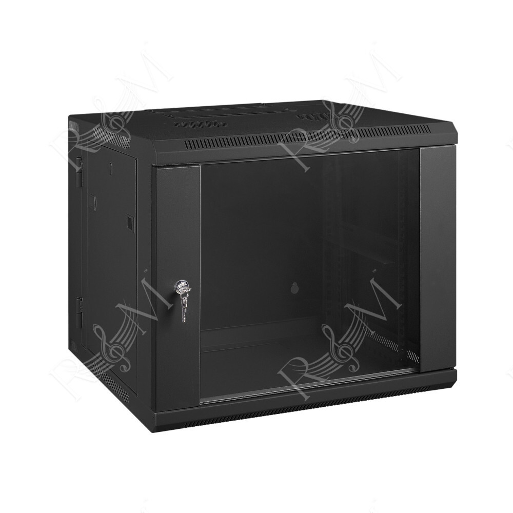 Armadio modulare a rack 19", per installazione da parete, a 9 unità. Doppia apertura