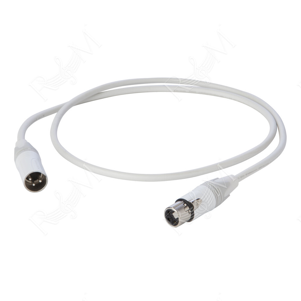 Cavo professionale bilanciato con connessioni presa volante XLR 3P Neutrik - spina volante XLR 3P Neutrik/NC3FXXWT - HPC210WH - 