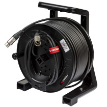 Avvolgitore professionale PROEL, con cavo microfonico HPC210BK - 2 x 0,22 mm2 - assemblato con connettori NEUTRIK femmina volant