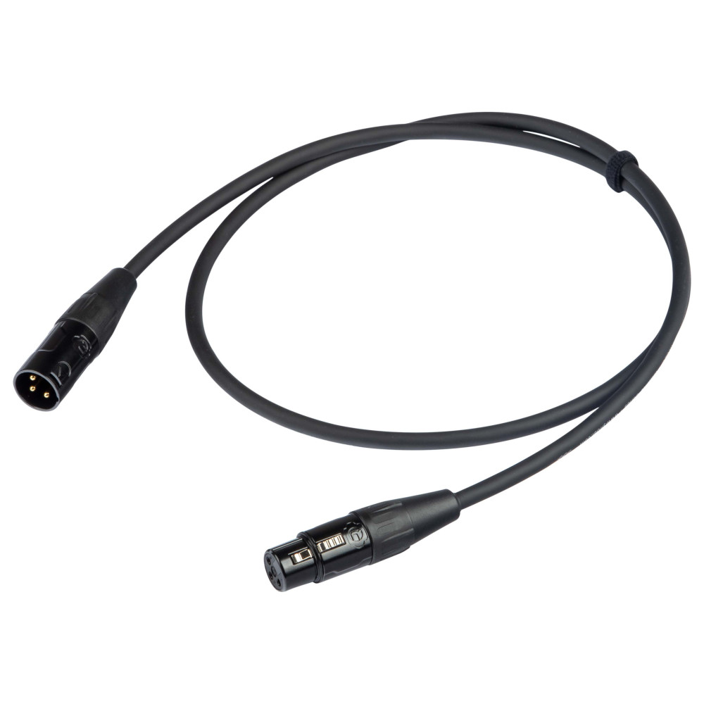 Cavo professionale DMX per segnale DMX512 con connessioni presa volante XLR 3P REAN - spina volante XLR 3P REAN. Lunghezza: 2 me