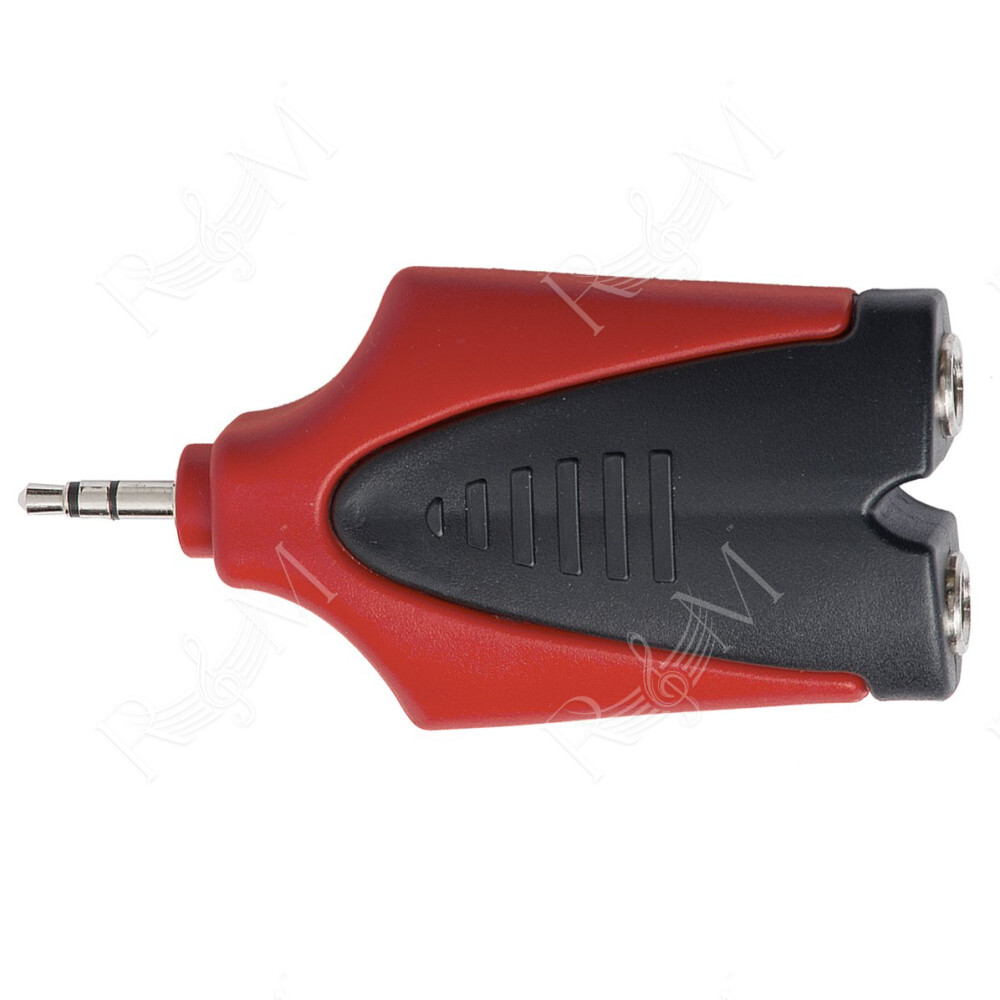 Adattatore spina 3,5 mm stereo > 2 x presa 6,3 mm stereo.