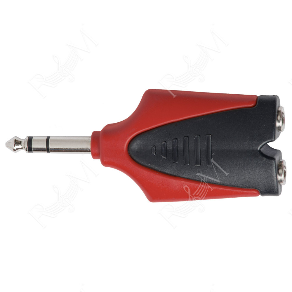 Adattatore spina 6,3 mm stereo > 2 x presa 6,3 mm stereo.