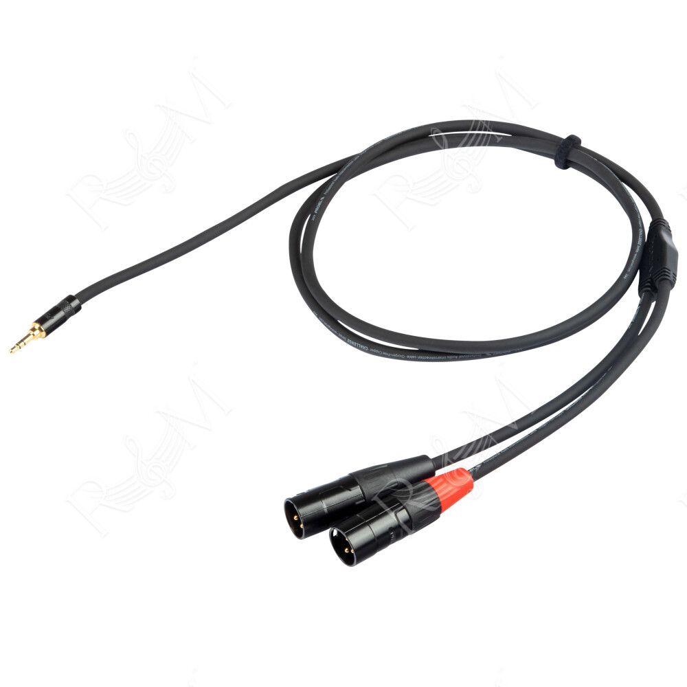 Cavo audio professionale ”Y” con connessioni spina jack Stereo Ø 3.5 mm REAN - 2 x spina volante XLR 3P REAN . Lunghezza 1.5 m. 
