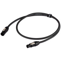 Cavo elettrico assemblato professionale PROEL con cavo HPC3025FG “flame retardant” 3x2.5 mm2. Disponibile in nero. Lunghezza: 2.