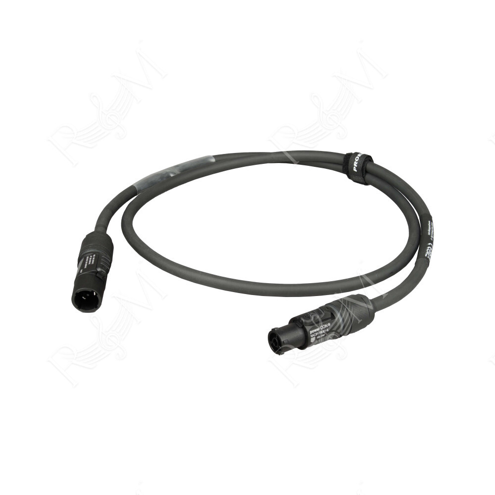 Cavo elettrico assemblato professionale PROEL con cavo HPC3025FG “flame retardant” 3x2.5 mm2. Disponibile in nero. Lunghezza: 5 