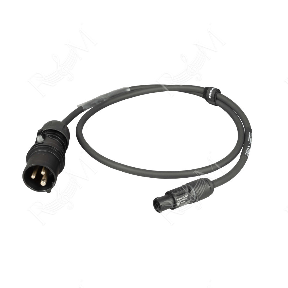 Cavo elettrico assemblato professionale PROEL con cavo HPC3025FG “flame retardant” 3x2.5 mm2. Disponibile in nero. Lunghezza: 5 