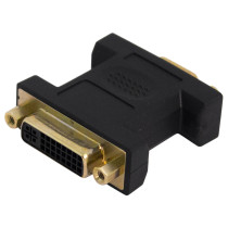 Adattatore professionale per segnali Video, da connettore VGA femmina a connettore DVI (24+5) femmina. Colore nero con parti in 