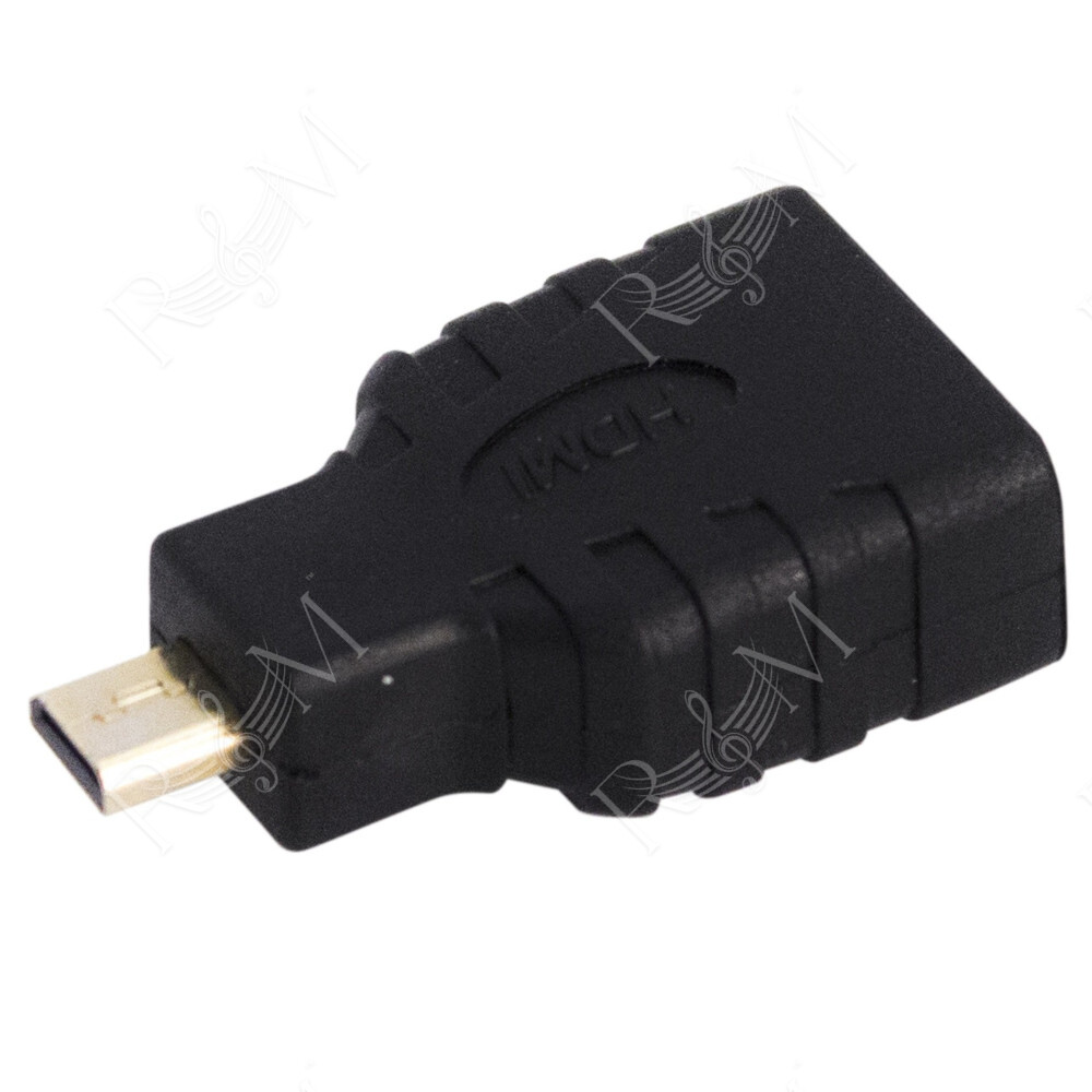 Adattatore professionale per segnali Video, da connettore HDMI femmina a connettore Micro HDMI maschio. Colore nero con parti in