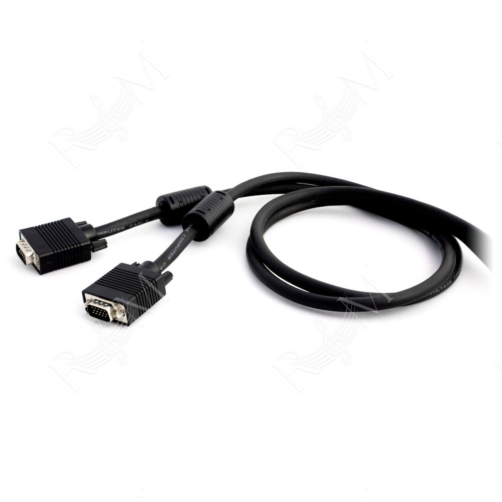 Cavo professionale VGA con connessioni D-SUB 15 poli (con ferrite) principalmente utilizzato per monitor, flat panels e proietto