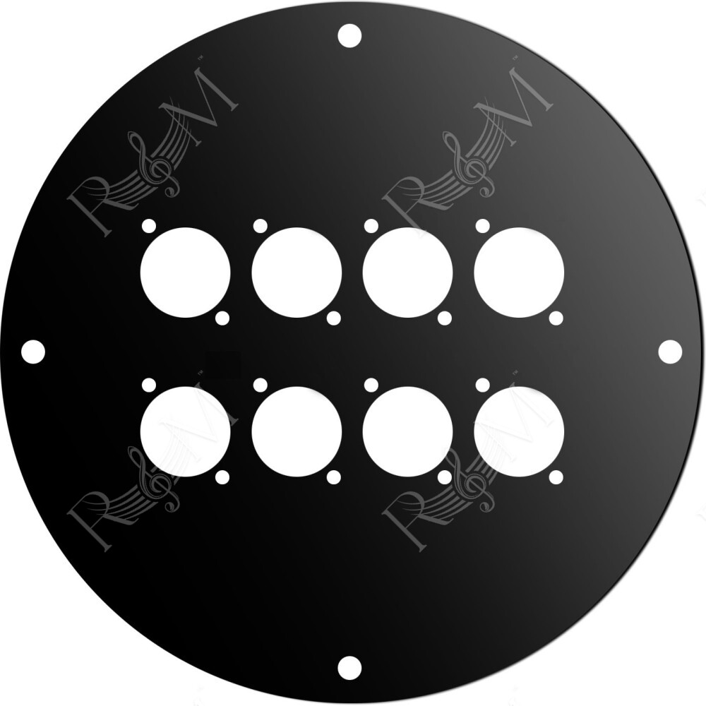 Disco frontale in acciaio verniciato nero per AV190/AV195, dotato di 8 fori per connettori di tipo “D”.