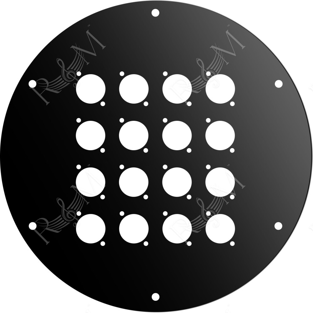 Disco frontale in acciaio verniciato nero per AV195, dotato di 16 fori per connettori di tipo “D”.