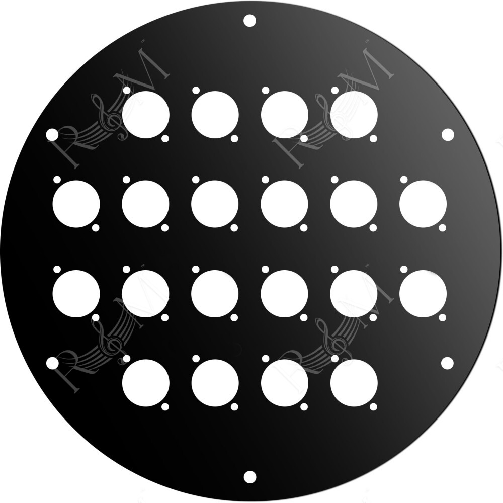 Disco frontale in acciaio verniciato nero per AV195, dotato di 20 fori per connettori di tipo “D”.