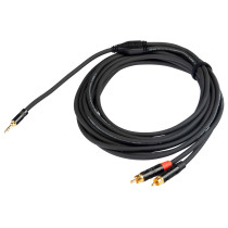 Cavo audio professionale "Y" con connessioni jack Stereo Ø 3.5 mm REAN (cavo 16 cm) - 2 x spina RCA REAN. Lunghezza: 5 metri. Co