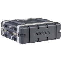 Custodia a rack 19' - 3 unità - realizzata in 'Polietilene FORCE'. Profondità interna utile: 307 mm