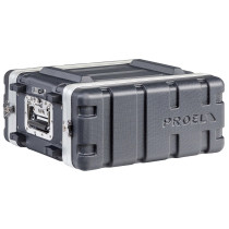 Custodia a rack 19' - 4 unità - realizzata in 'Polietilene FORCE'. Profondità interna utile: 307 mm