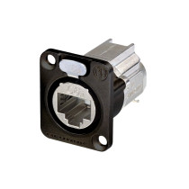 Connettore etherCON CAT6A da pannello con flangia tipo “D” con sistema di connessione a crimpare conforme alla norme ISO/IEC 118