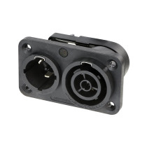 Connettore combinato - spina/presa - da pannello NEUTRIK “powerCON TRUE1” TOP di potenza 16A (USA: 20A) con contatti terminali p