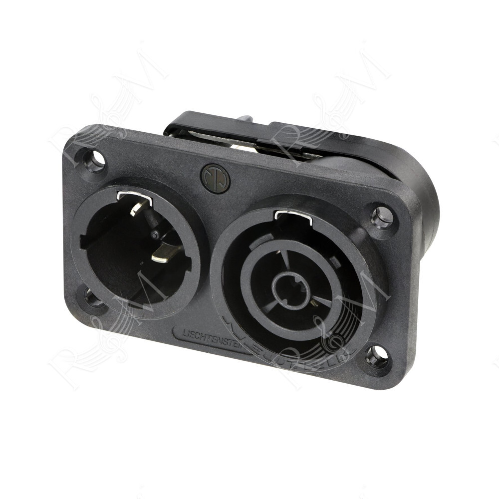 Connettore combinato - spina/presa - da pannello NEUTRIK “powerCON TRUE1” TOP di potenza 16A (USA: 20A) con contatti terminali p