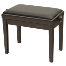 Panca professionale regolabile in legno per piano ed organo. Telaio Palissandro opaco. Cuscino imbottito con rivestimento in sim