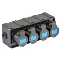 Box di distribuzione elettrica a 4 canali con ingresso spina powerCON TRUE1 NAC3MPXTOP 16A 250V / uscita 4 x presa CEE 16A - 2P+
