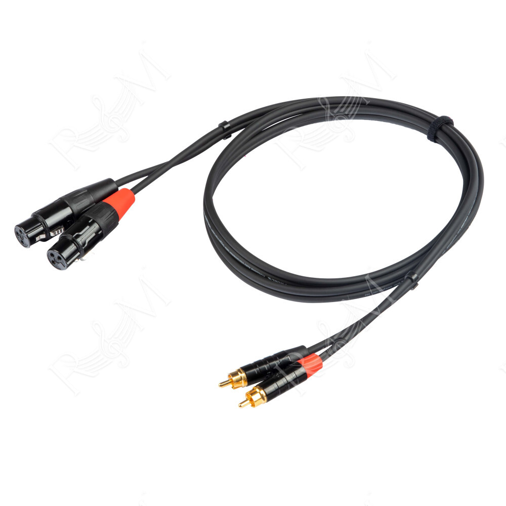 Cavo audio professionale ”STEREO” con connessioni 2 X spina RCA REAN - 2 x presa volante XLR 3P REAN . Lunghezza 1.5 m. Colore d