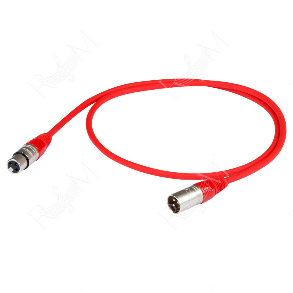 Cavo professionale bilanciato con connessioni presa volante XLR 3P PROEL - spina volante XLR PROEL 3P/XLR3FVRD - HPC210RD - XLR3