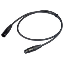 Cavo professionale DMX per segnale DMX512 con connessioni presa volante XLR 3P REAN - spina volante XLR 3P REAN. Lunghezza: 1 me