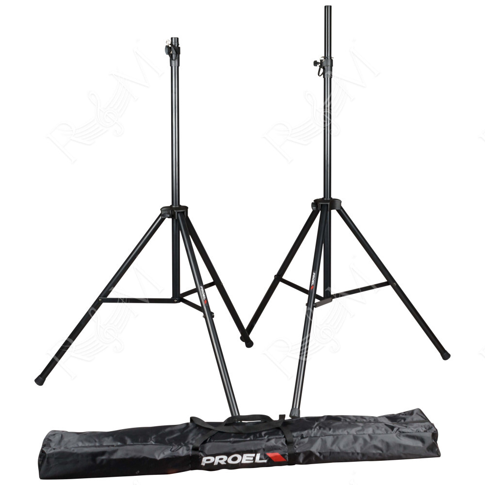 Coppia di supporti in alluminio per casse acustiche FRE320BK forniti in pratica borsa di trasporto in Nylon 210D.